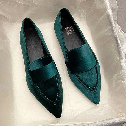 Slip On Casual Suede Pointed Toe Ballet Flats for Women