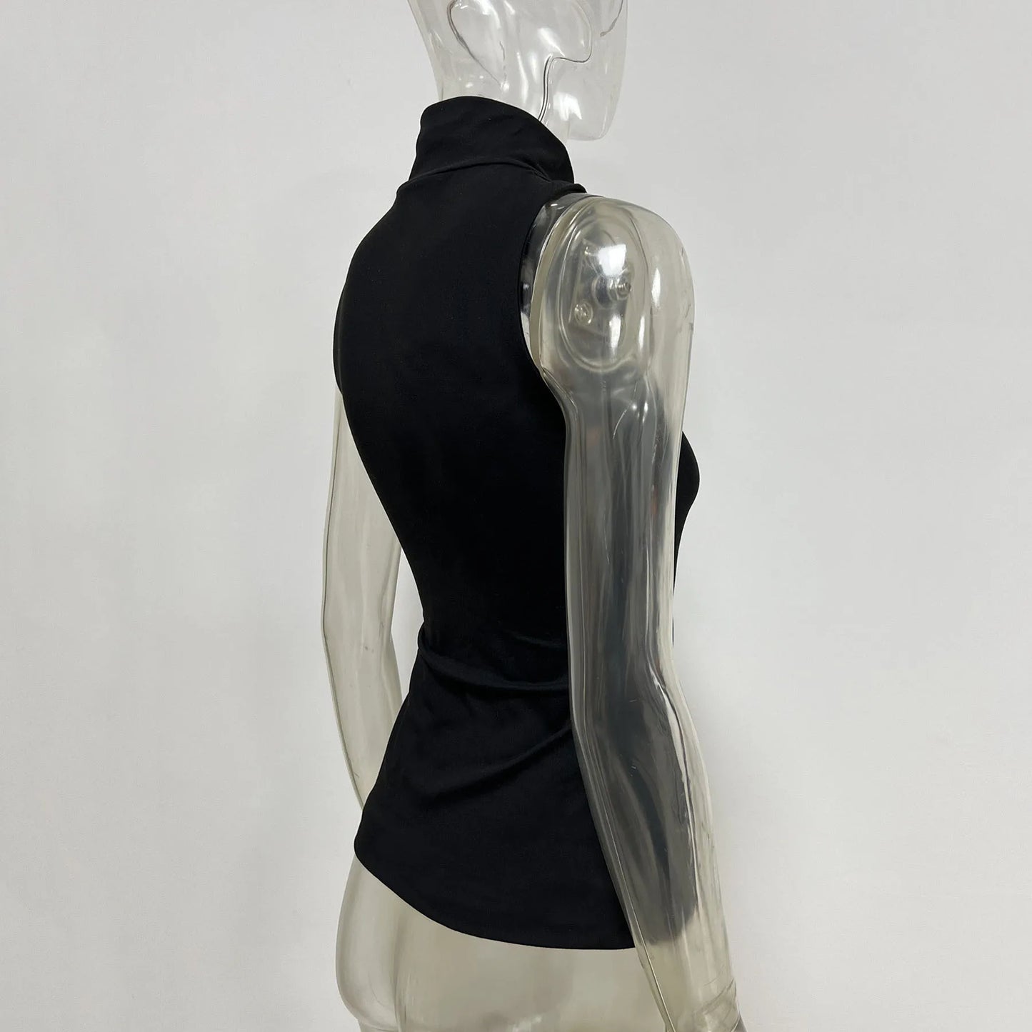 TARUXY Gold Ring Sleeveless Off-shoulder Top Female High Elasticity Fashion Slim Camis Streetwear 2025 New Summer Lady T shirt