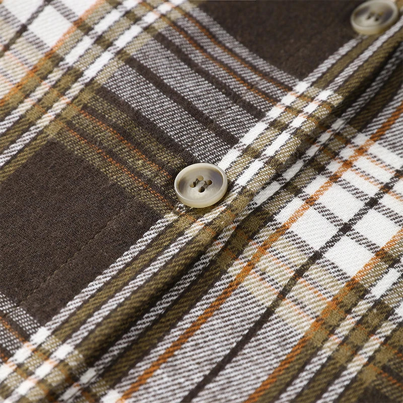 Long Sleeve Plaid Button-Up Shirt Jacket for Women