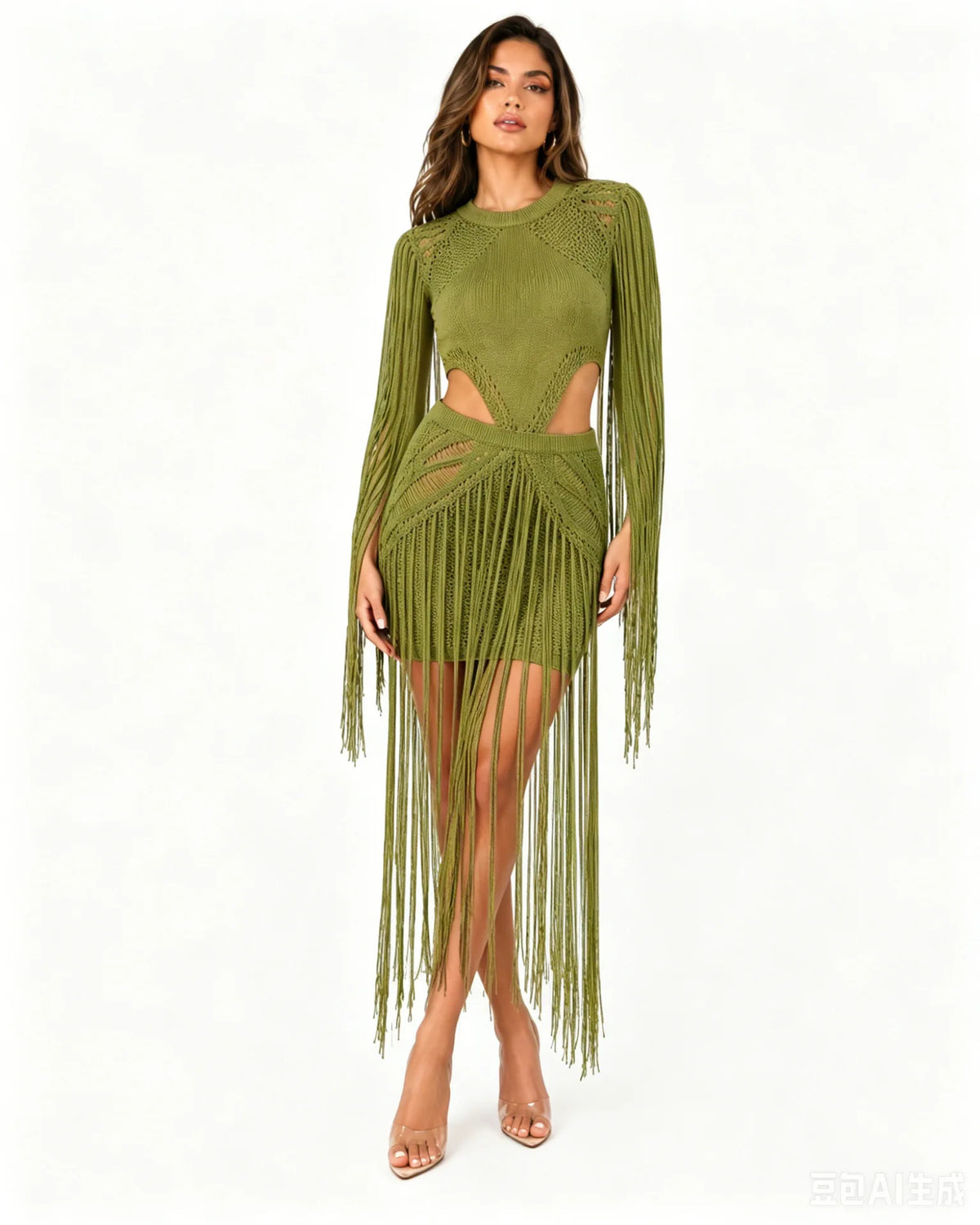 Boho Tassel Hollow Out Knit Summer Dress for Women