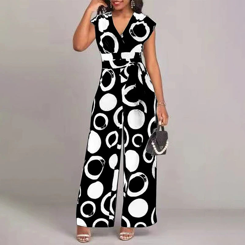 Wide Leg Belted Boho Jumpsuit