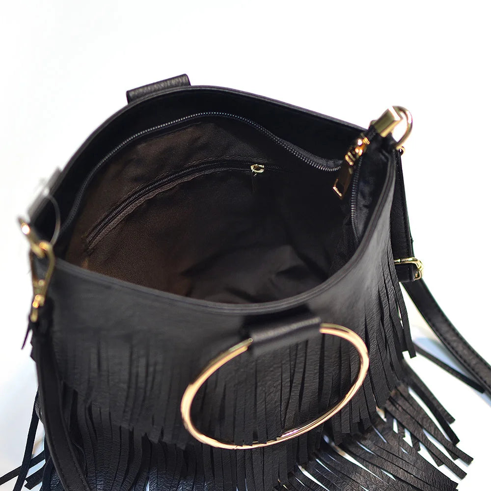 Trendy Tassel Sequin Crossbody Shoulder Handbag for Women