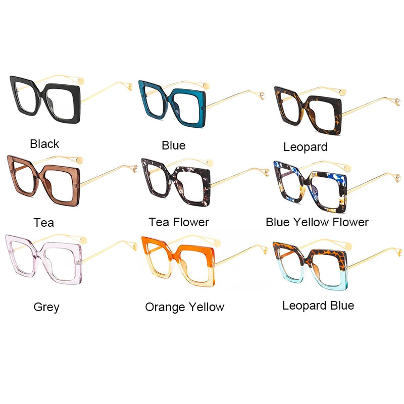 Oversized Leopard Blue Light Blocking Reading Glasses for Women