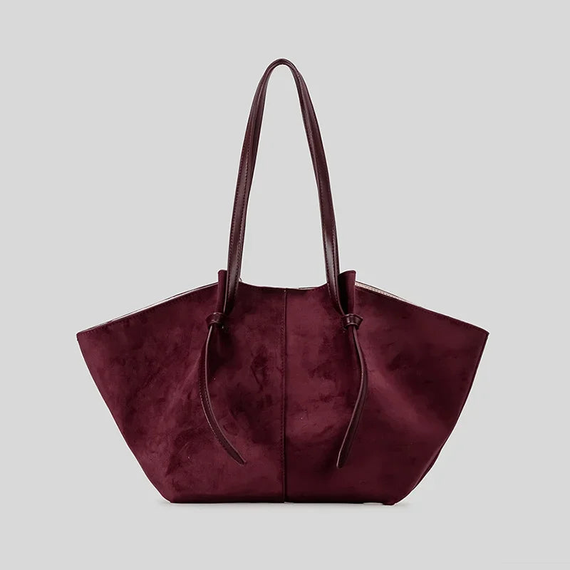 Luxury Frosted Ladies Tote Bag European American Style Wing-shaped Handbag High-end Suede Large-capacity Shoulder Bag Wing Bag