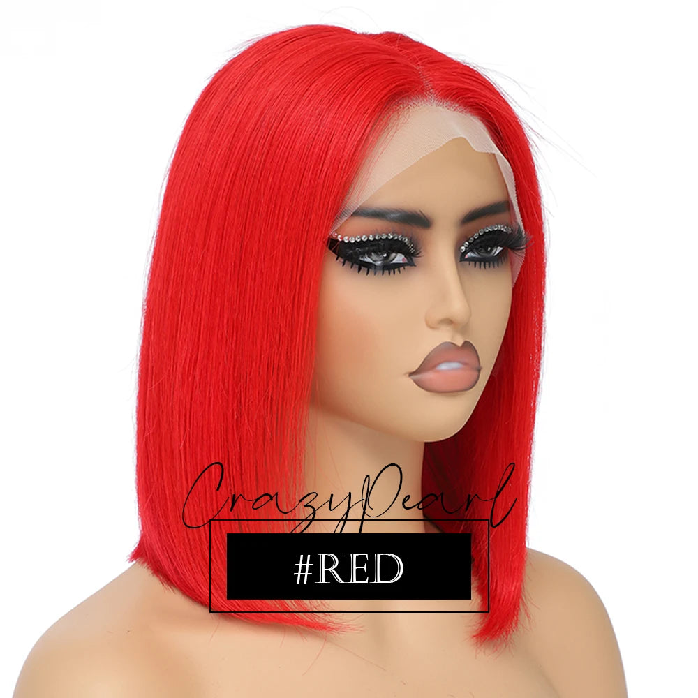 Short Transparent Lace Human Hair Bob Wig for Women