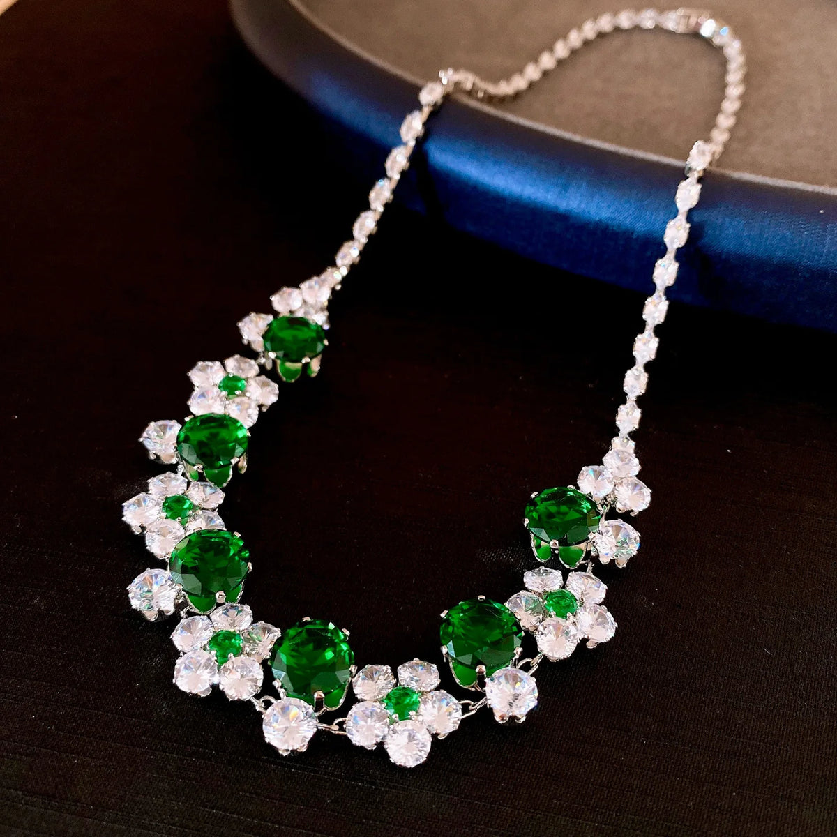 Floral Cubic Zirconia Necklace Set