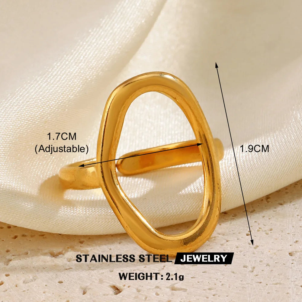 Open Heart Stainless Steel Ring