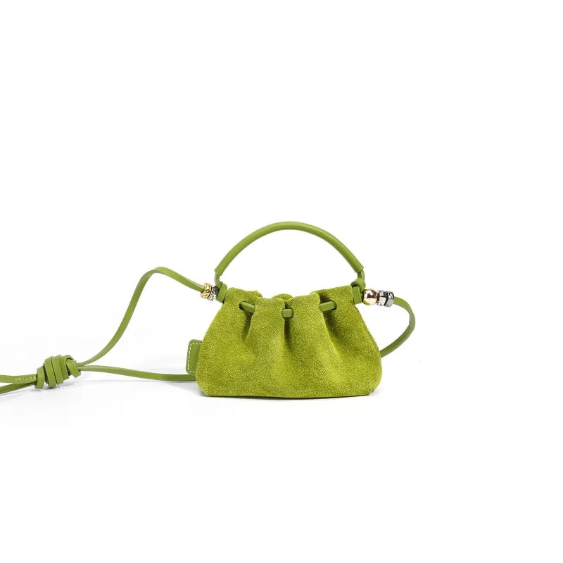 Cloud Pleated Mini Drawstring Bag