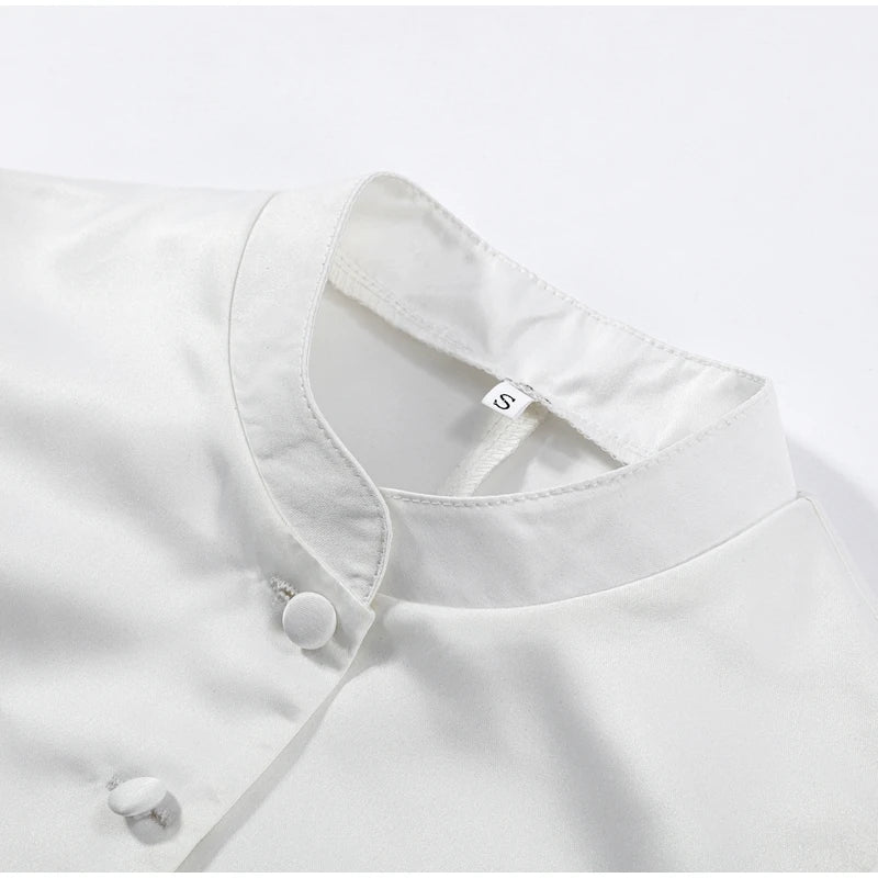 Stand Collar Puff Sleeve Coat