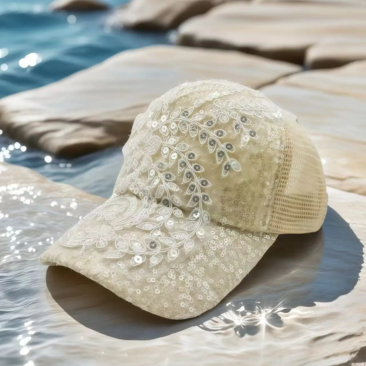 Black Luxury Steampunk Rhinestone Baseball Cap for Women
