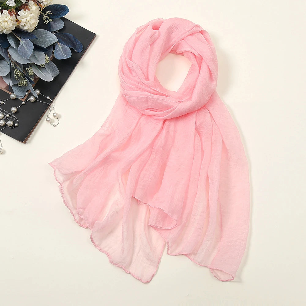 Oversized Chiffon Sun Protection Beach Wrap Scarf for Women