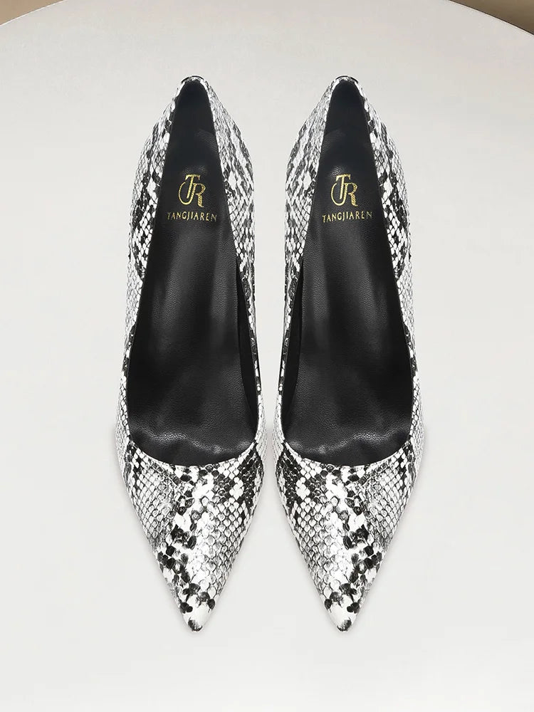 Snake Print Pointed Toe High Heel Stiletto Pumps for Women