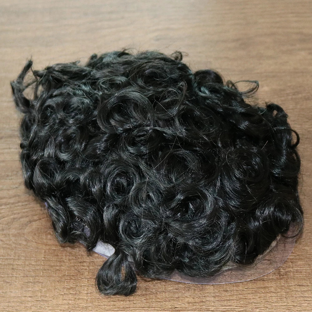 Curly Swiss Lace Front Hair Replacement Toupee for Women