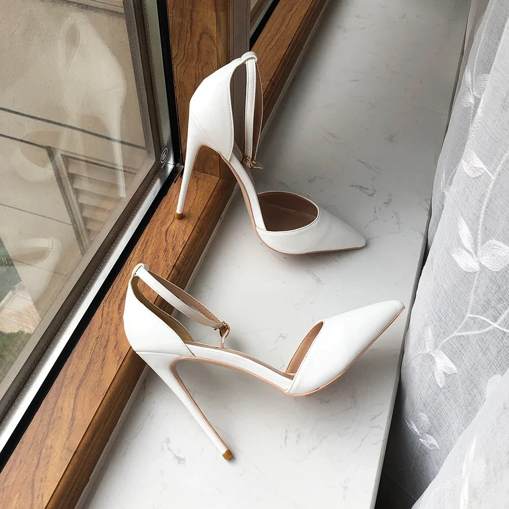 Elegant Pointed Toe Ankle Strap Stiletto Pumps for Women