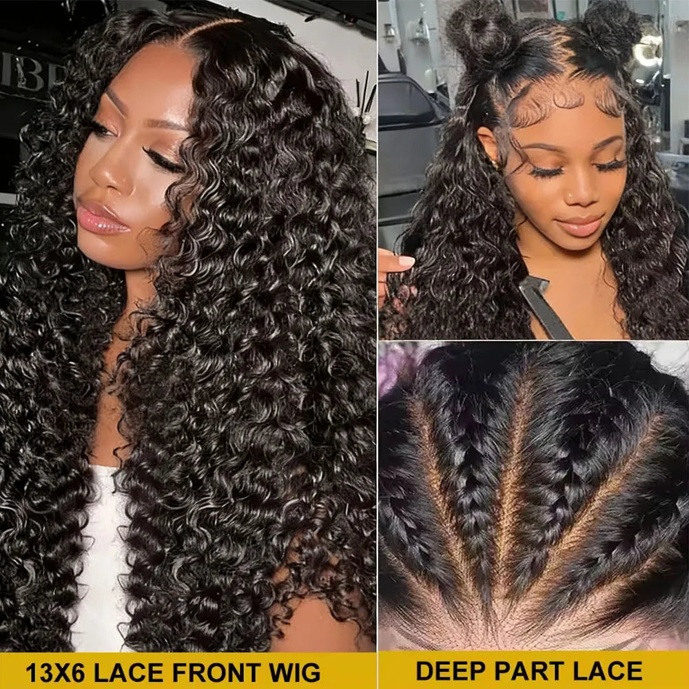 HD Transparent Lace Front Curly Human Hair Wig for Women
