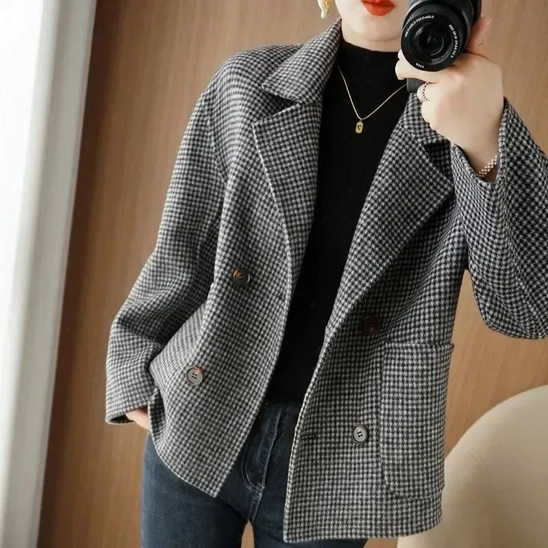 Turn Down Collar Wool Coat