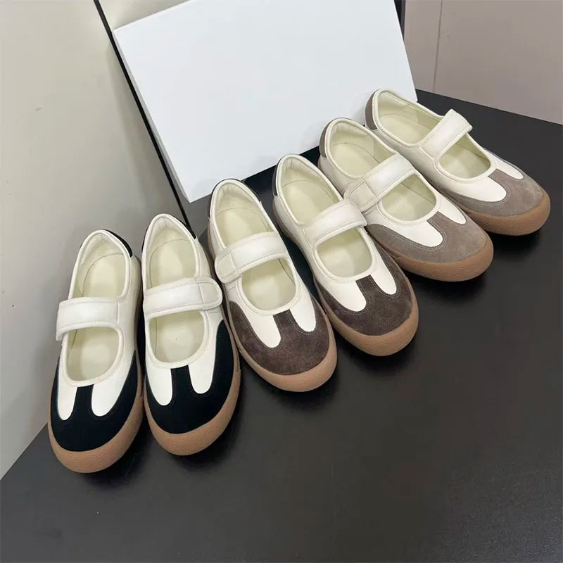 Casual Retro Suede Patchwork Lightweight Flats for Women