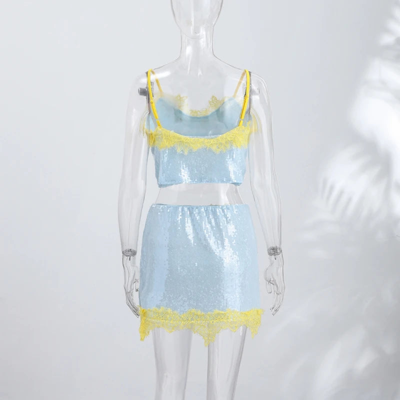 Lace Up Off Shoulder Top And Shorts Two Piece Set for Women