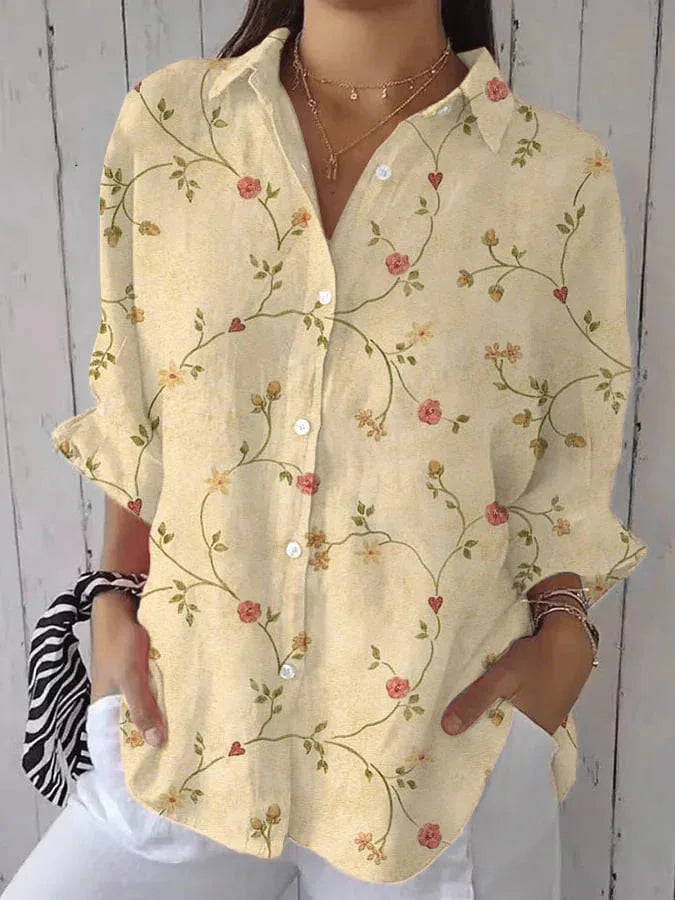 Ditsy Floral Oversized Dropped Shoulder Blouse for Women