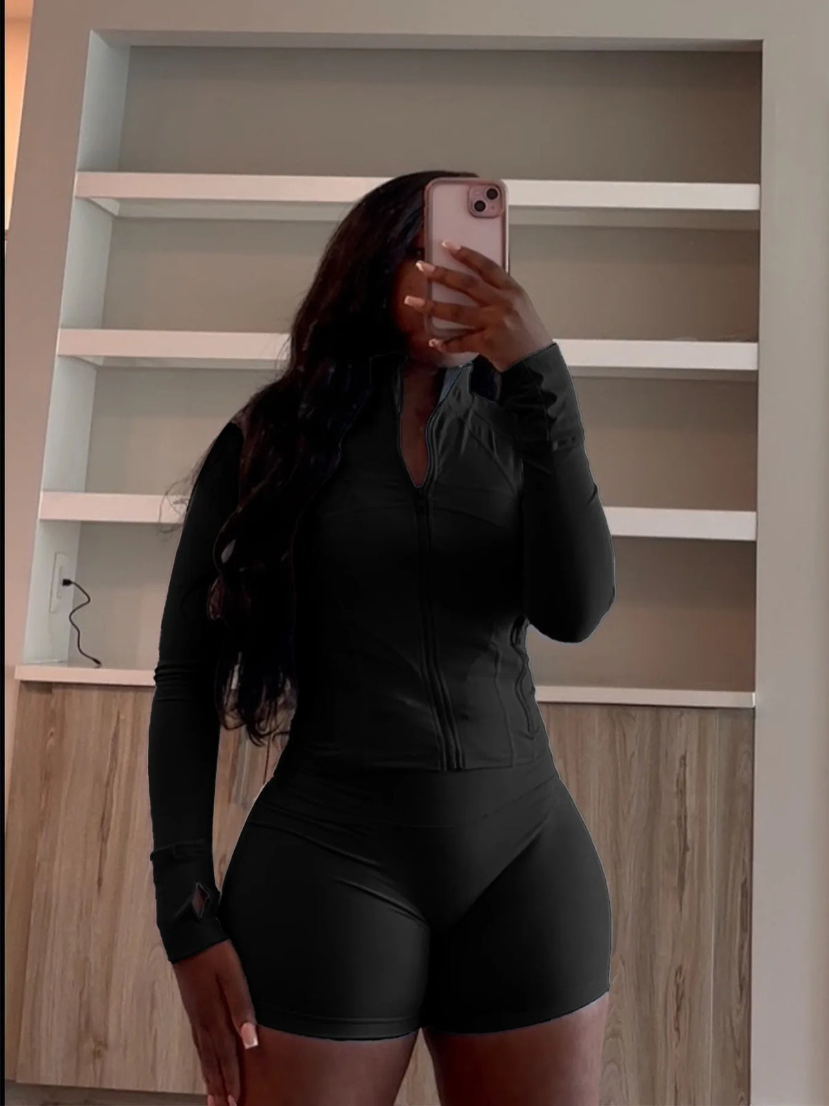 Slim Fit Sporty Two Piece Shorts Matching Set for Women
