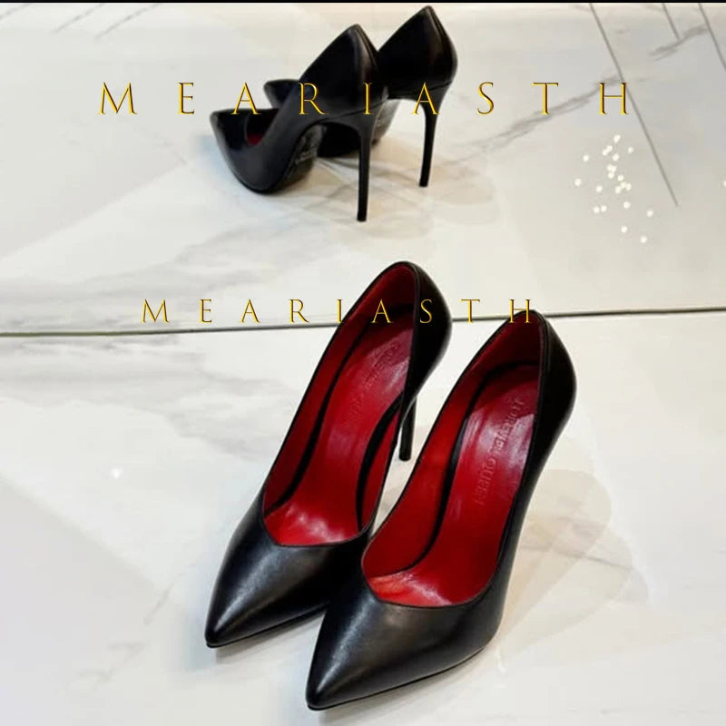 Red Patent Leather Pointed Toe Medium Heel Pumps for Women