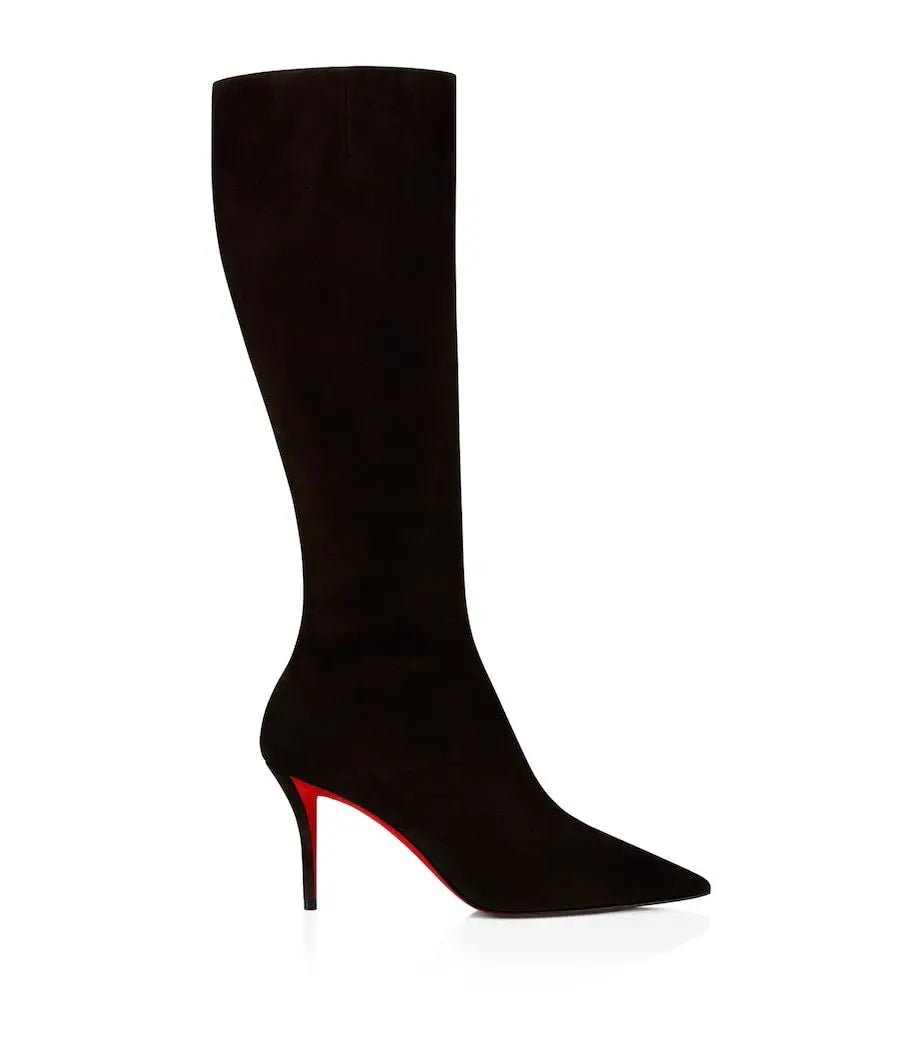 Leopard Print Pointed Toe Stiletto Knee High Boots for Women