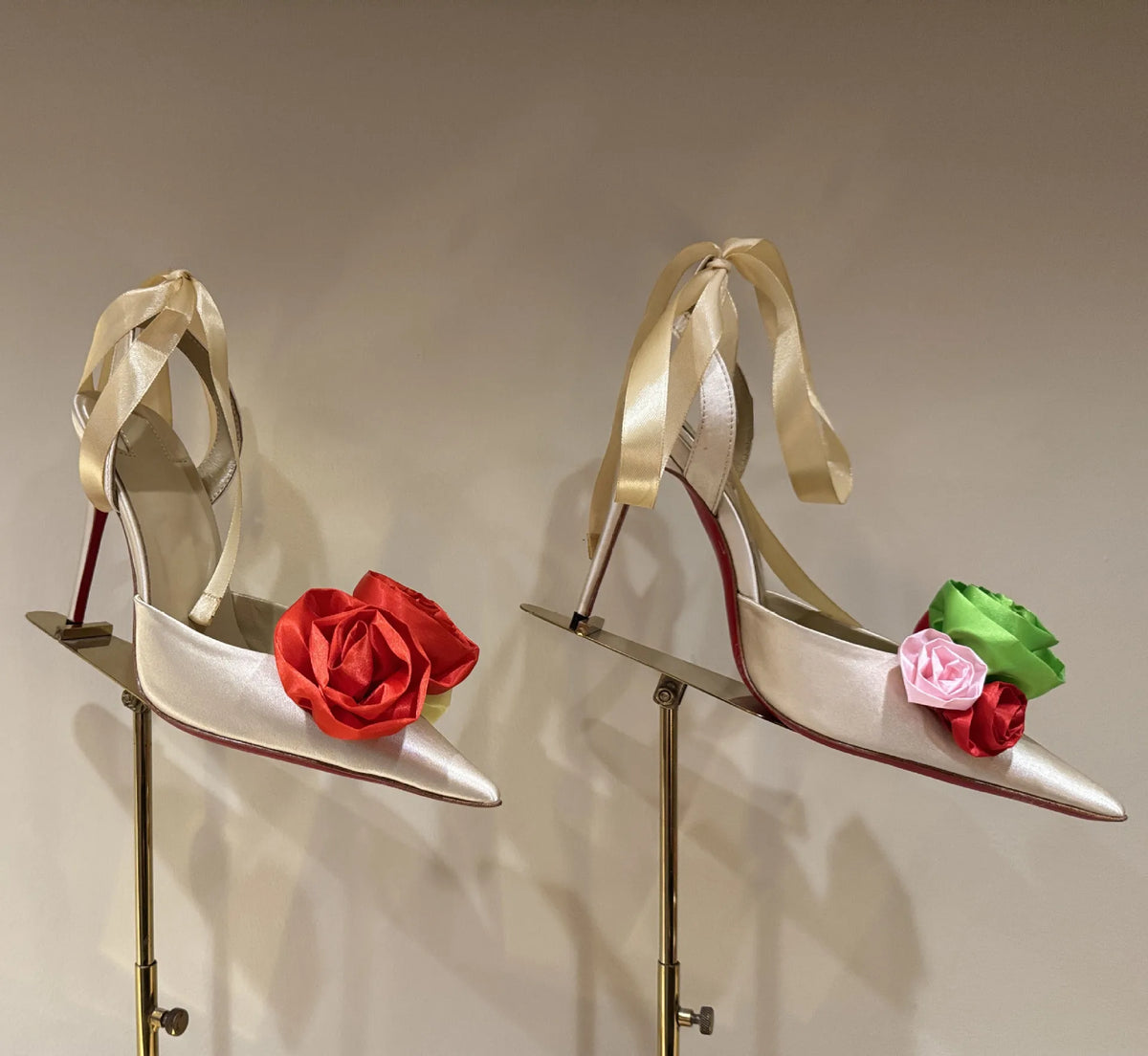 Rose Flower Pointed Toe High Heel Sandals for Women