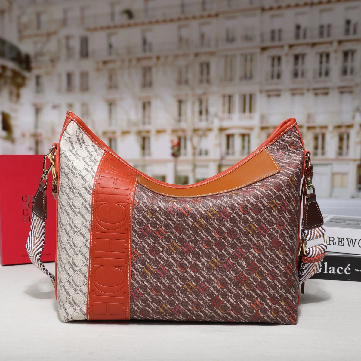 Textured Letter Print Tote And Crossbody Bag for Women