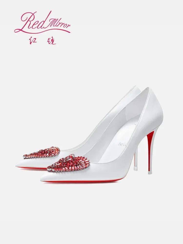 Pointed Toe Rhinestone Stiletto High Heels for Women