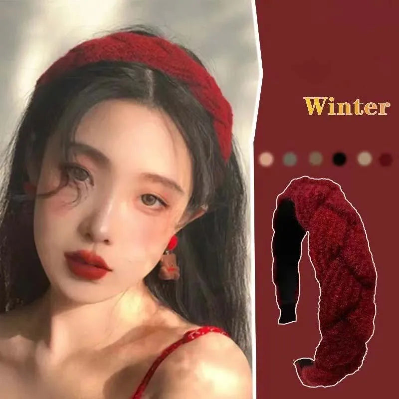 Vintage Red Velvet Padded Headband