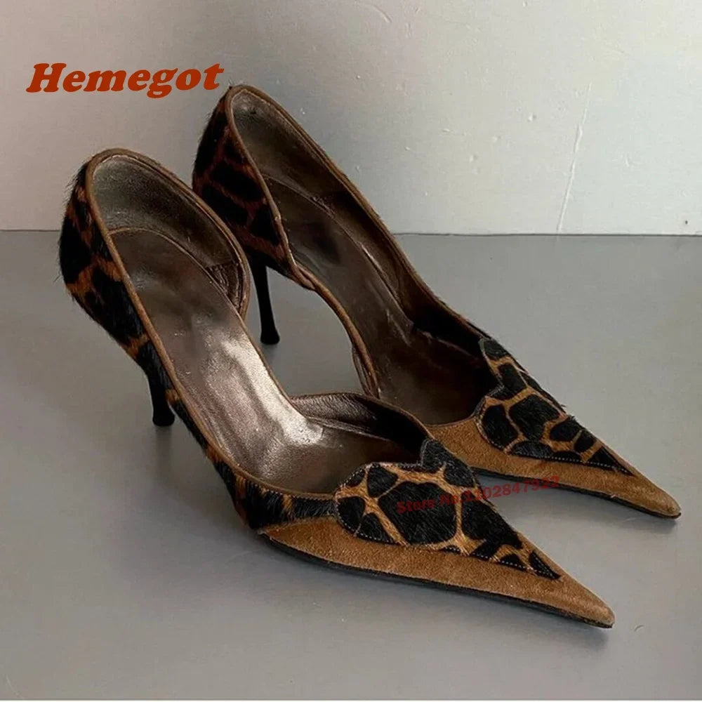 Leopard Print Pointed Toe Stiletto Pumps for Women