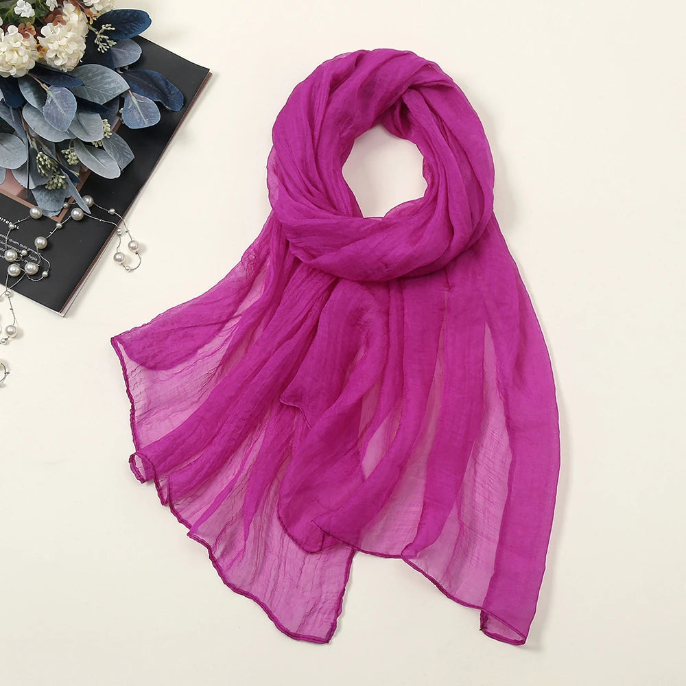 Oversized Chiffon Sun Protection Beach Wrap Scarf for Women