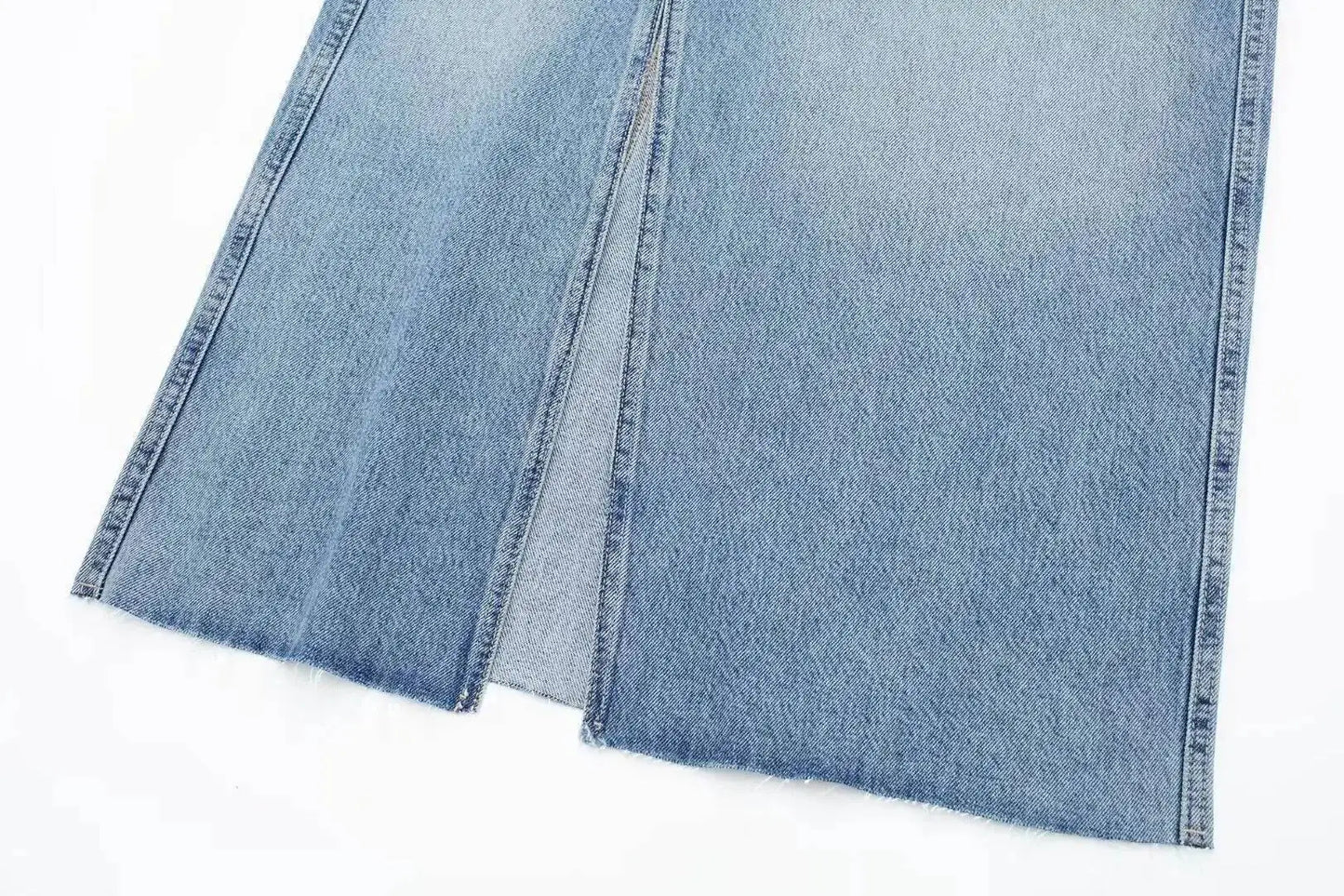 ANJY Summer New Women Chic Y2K Streetwear Elegant Ins Trendy Vintage Asymmetrical High Waisted Slimming Denim Split Skirt HK7080