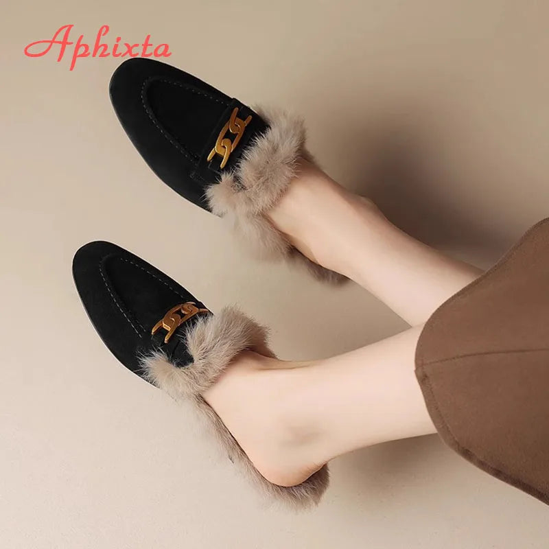 Plush Faux Fur Slippers