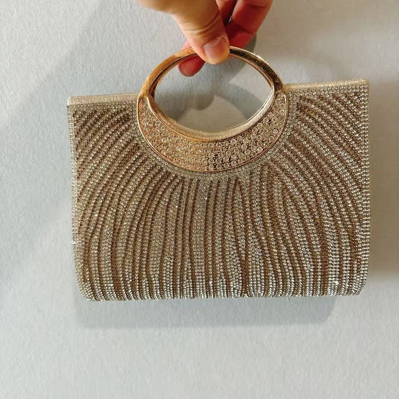 New Dinner Women's Bag Fashionable Diamond-encrusted Mini Women's Shoulder Bag Luxury Brand Shiny Banquet Party Bag for Women