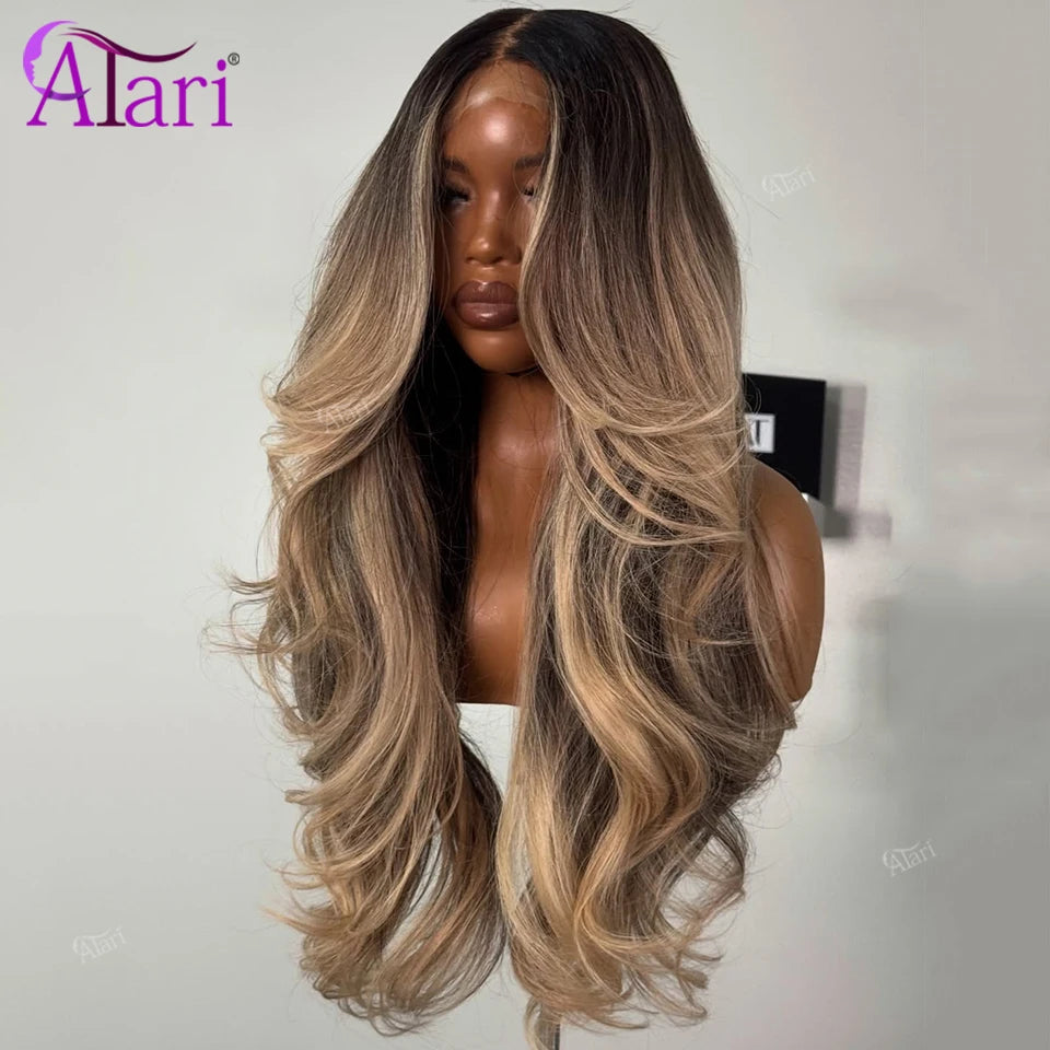 Highlighted Body Wave Human Hair Wig