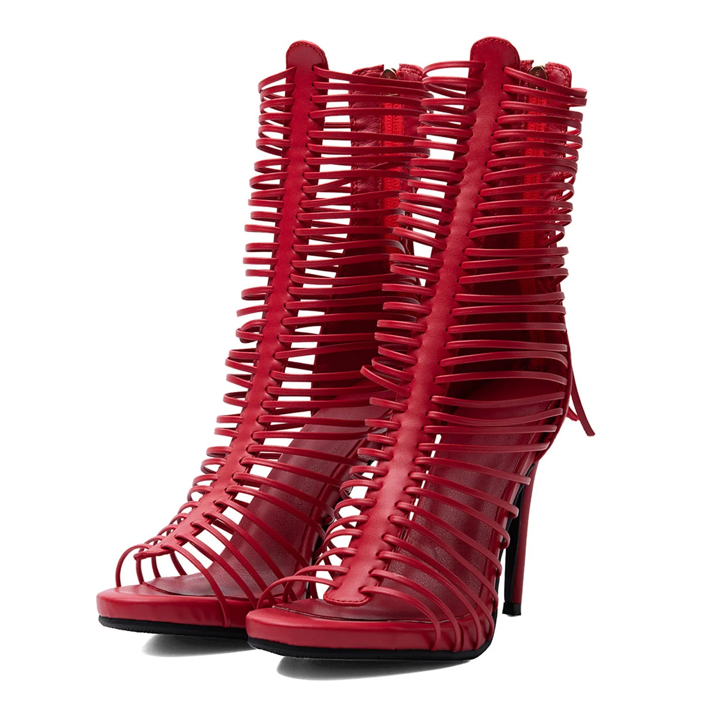 Gladiator Cutout Strappy Sandals with Tassel Zipper for Women