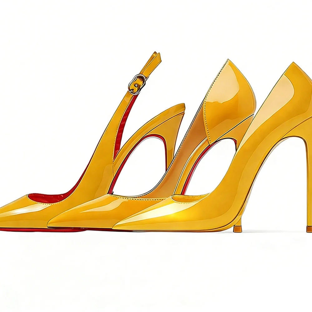 Pointed Toe Patent Leather Stiletto Heels for Women