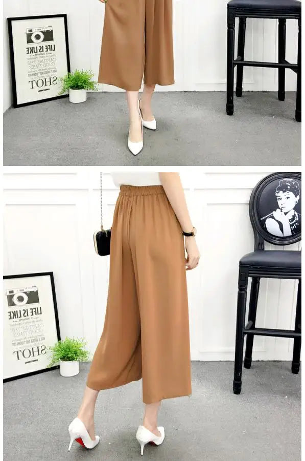 High Waist Pleated Wide Leg Cotton Linen Pants For Women