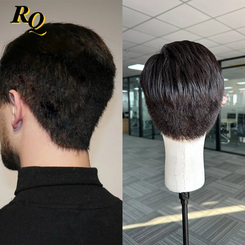 Premium Transparent Full Lace Pre Styled Human Hair Wig For Men