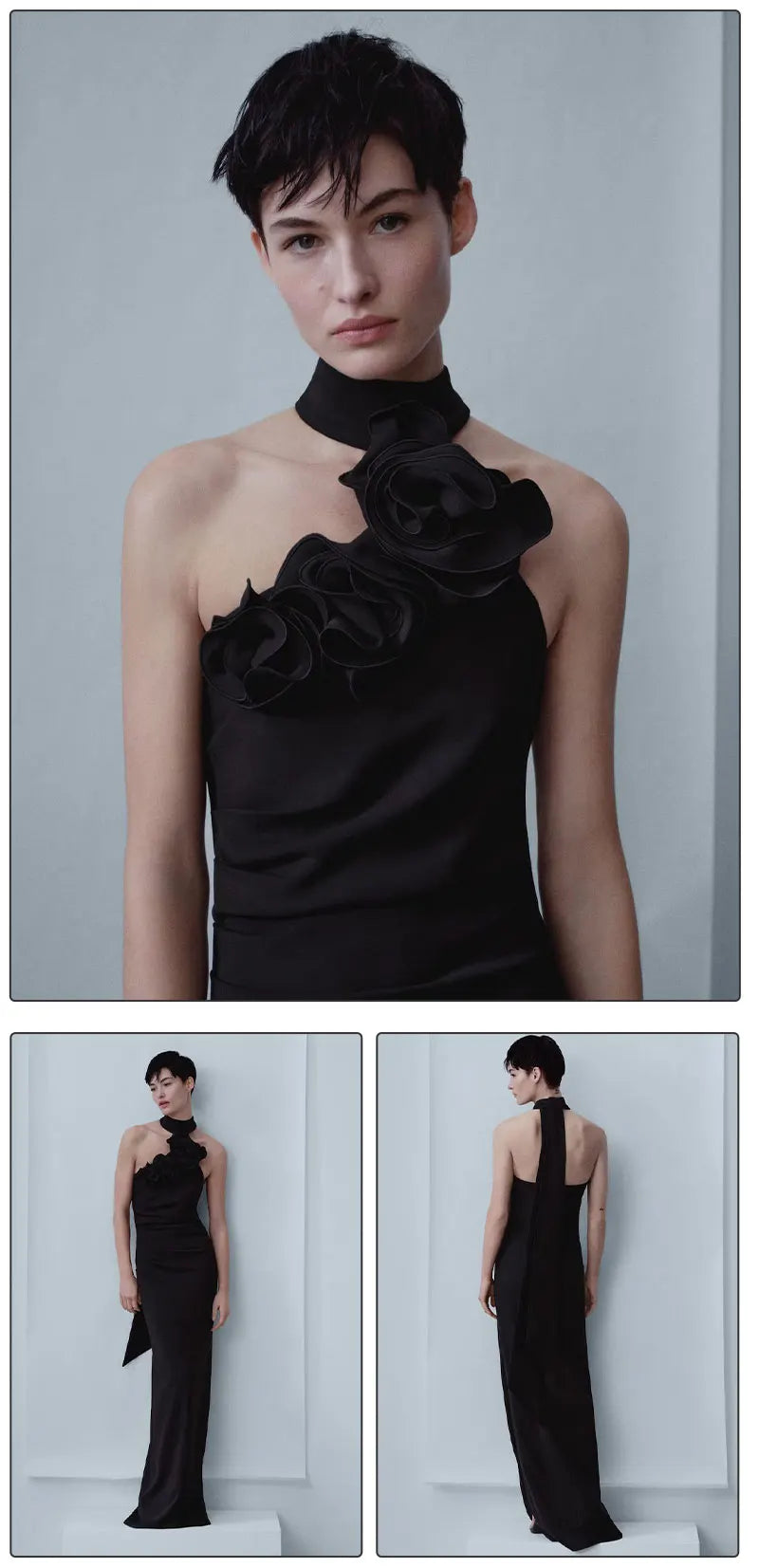 Chic Floral Embellished Birthday Long Dress for Women
