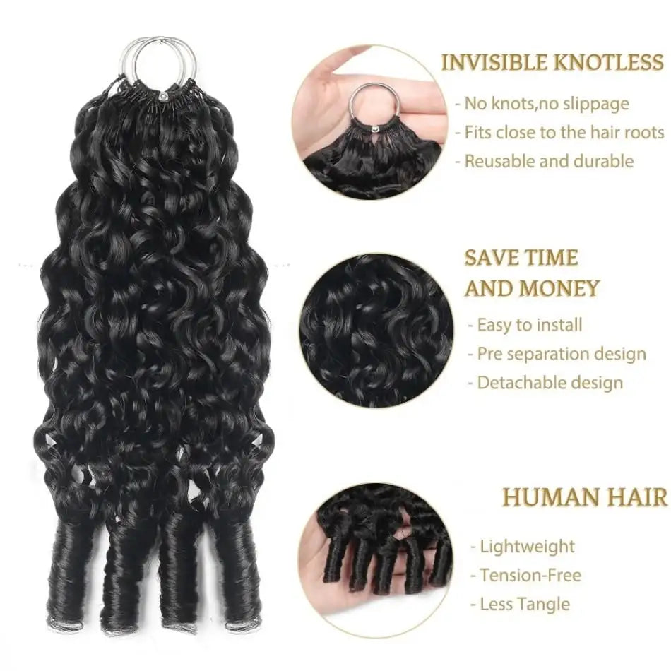 Boho Deep Wave Human Hair Crochet Braids
