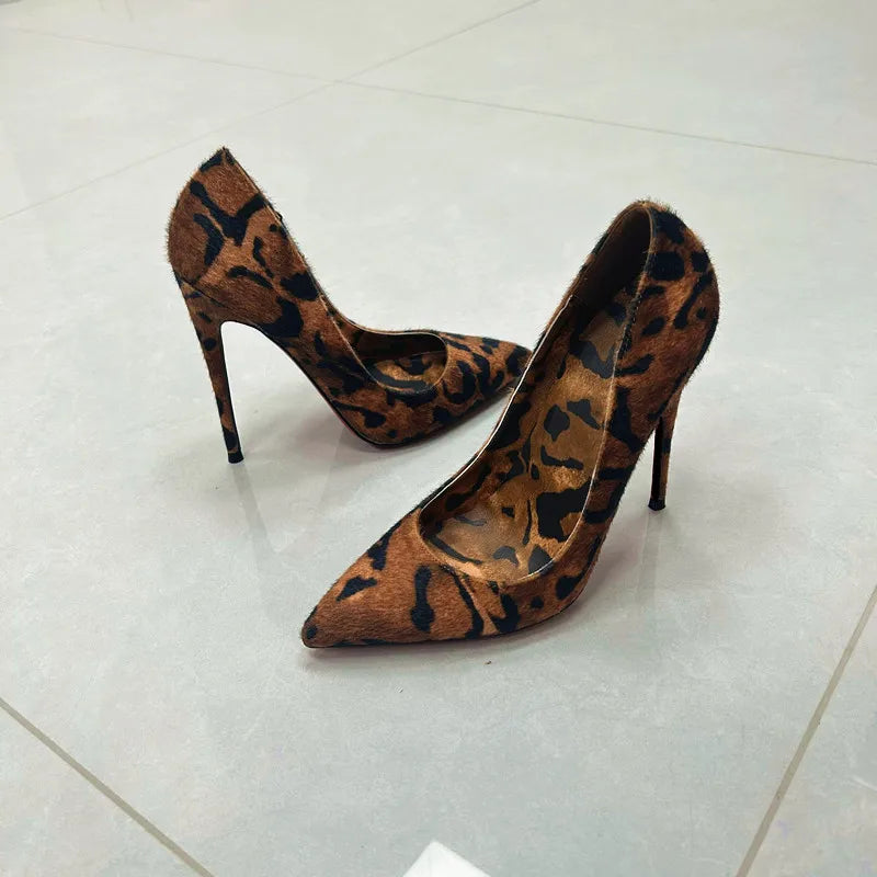 Leopard Print Pointed Toe Stiletto Pumps for Women