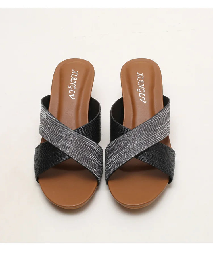 Bohemian Wedge Open Toe Sandals Lightweight Summer Casual for Women