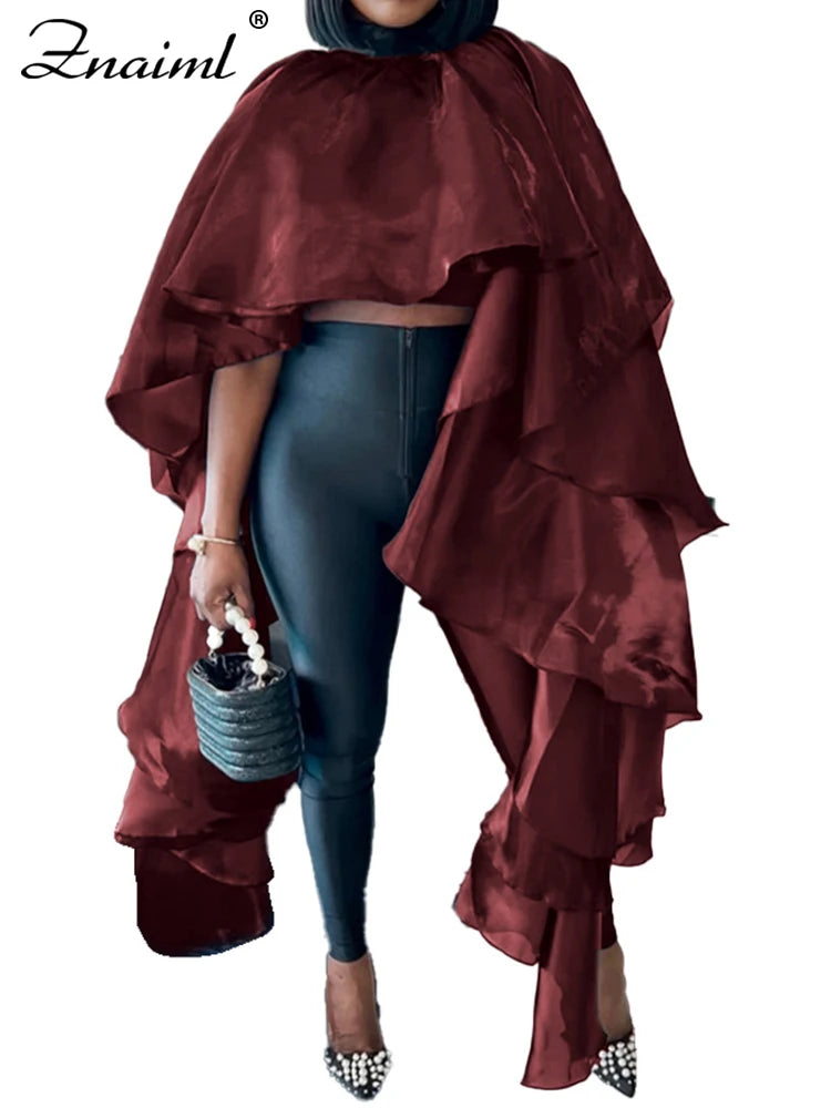 Znaiml Elegant Batwing Sleeve O-Neck Cloak Tops Women Spring Summer Dashiki Ladies Dubai Muslim Kaftan African Female Clothing