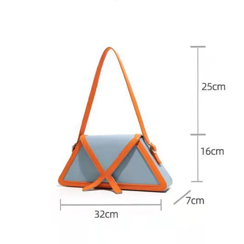 Panelled Trapezoid Shoulder Bag