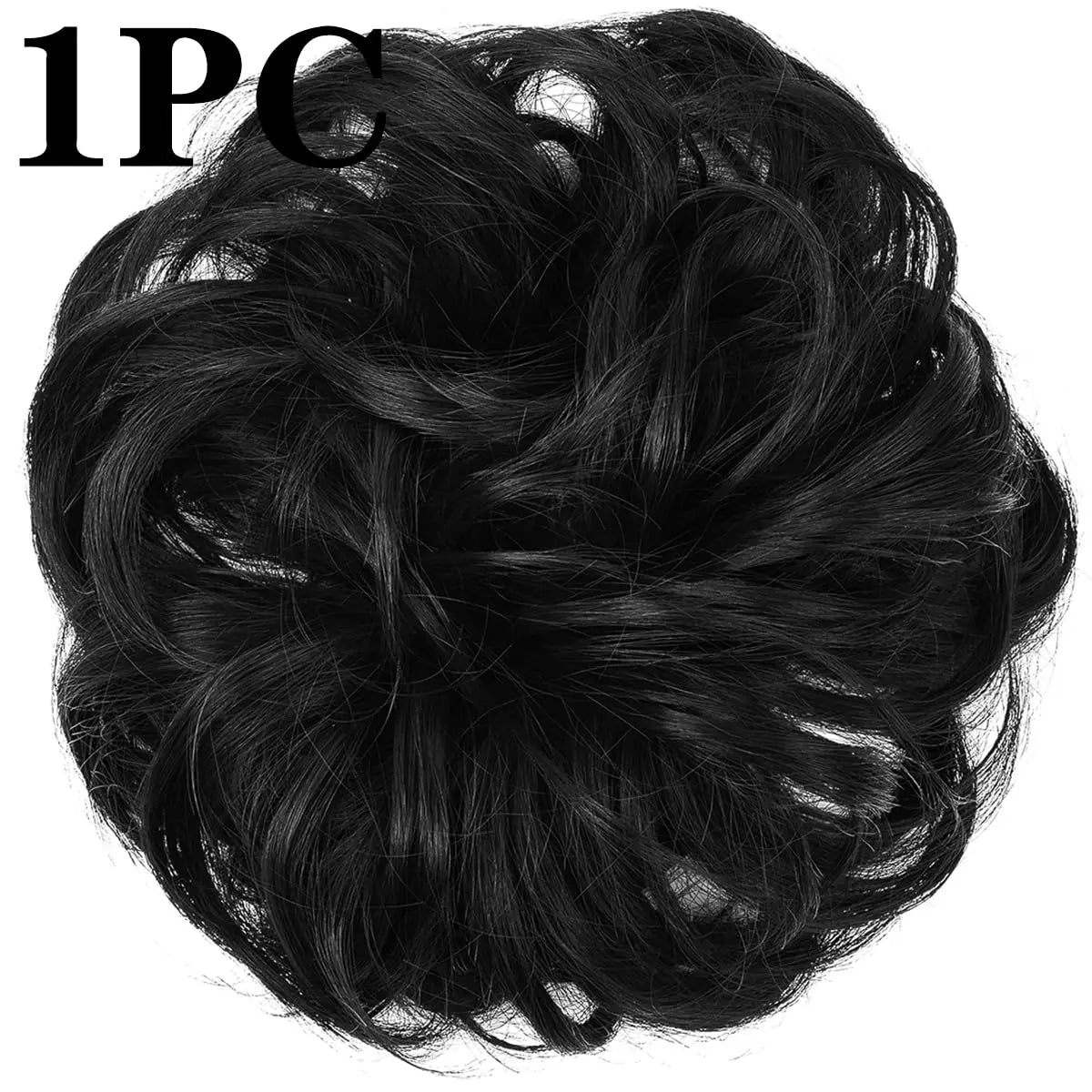 Wavy Curly Human Hair Messy Bun Hairpiece for Women