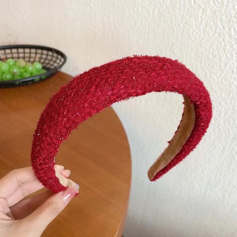 Vintage Red Velvet Padded Headband