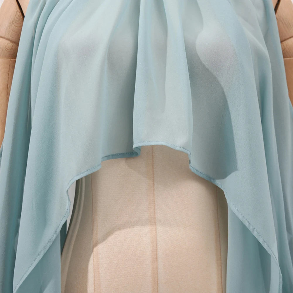 Loose Fit Asymmetrical Hem Chiffon Blouse for Women