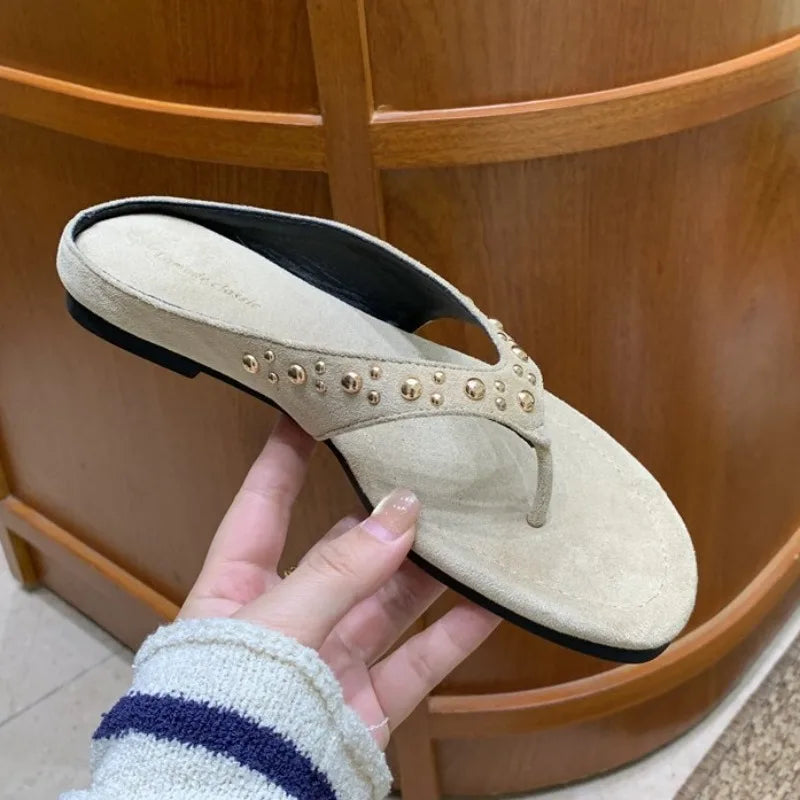 Vintage Rivet Toe Slip On Shoe